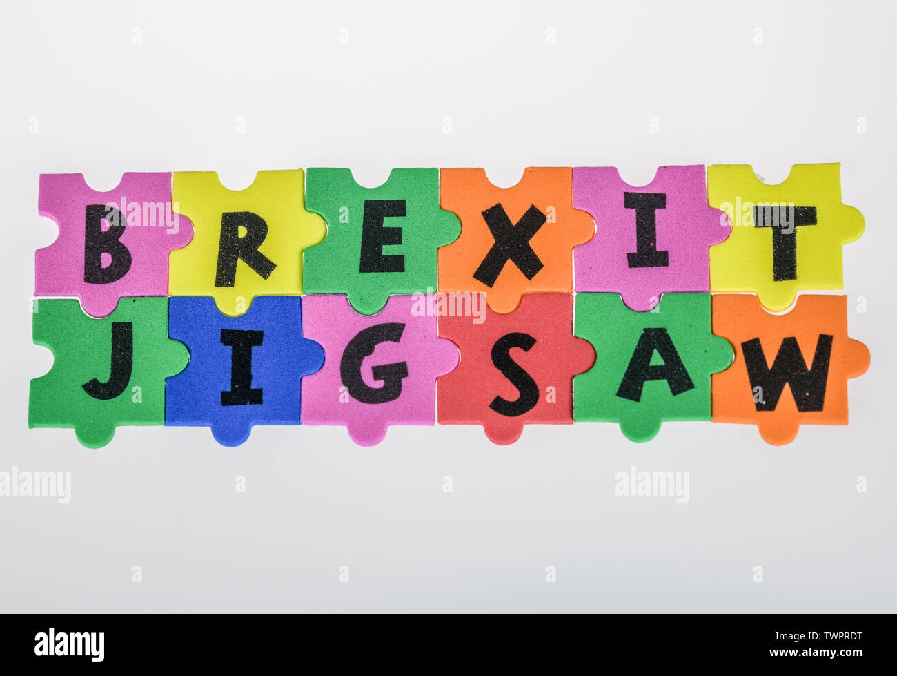 Brexit cocept Brexit Jigsaw puzzle 'Wortlaut' Stockfoto