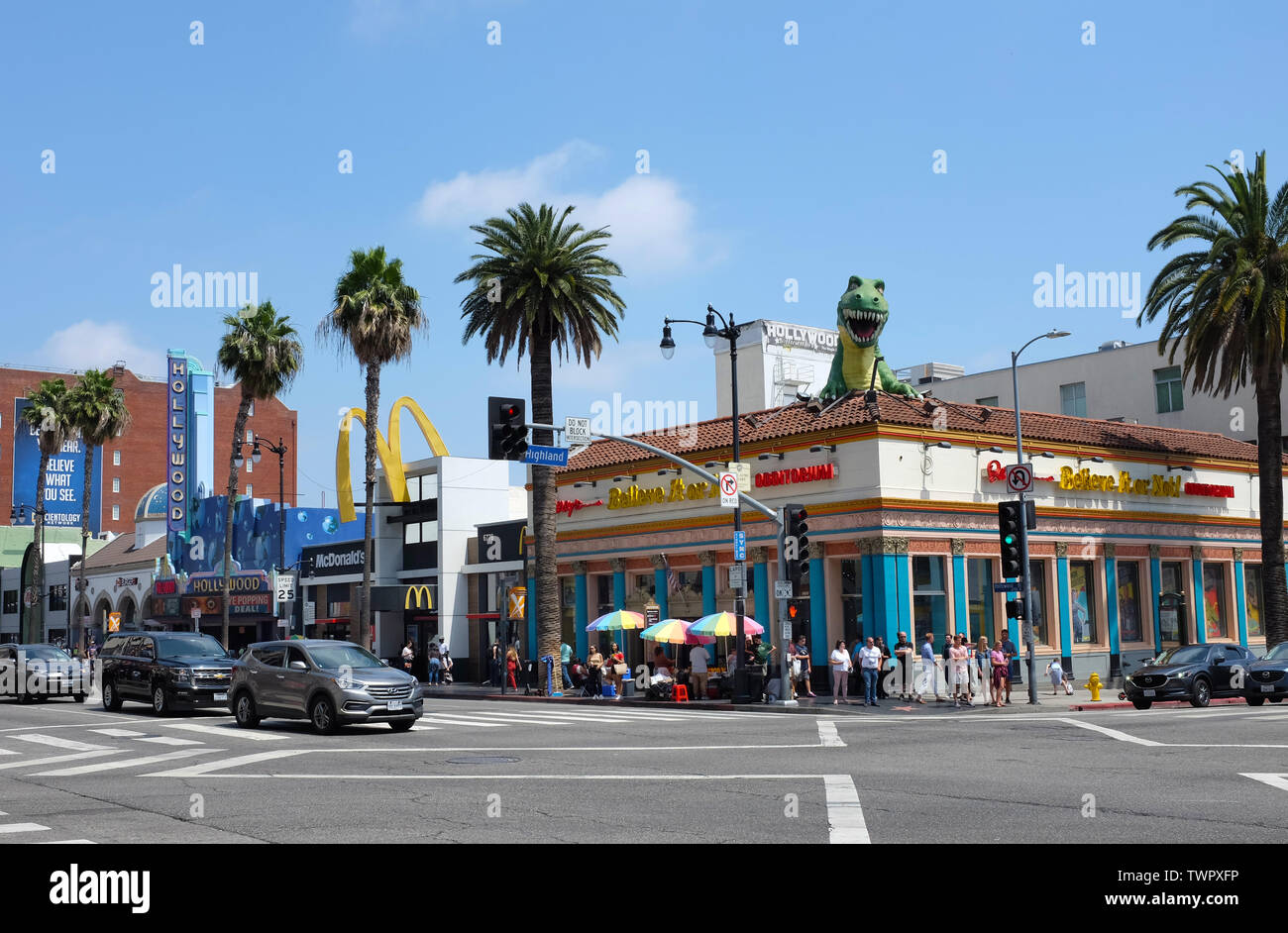 HOLLYWOOD - Kalifornien: 18. JUNI 2019: Ripleys glauben Sie es oder nicht auf dem Hollywood Boulevard und Highland Avenue. Stockfoto