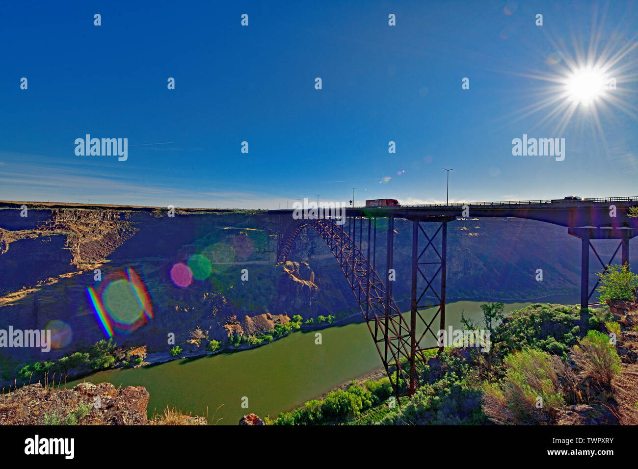 Die Perrine Brücke über den Snake River Stockfoto