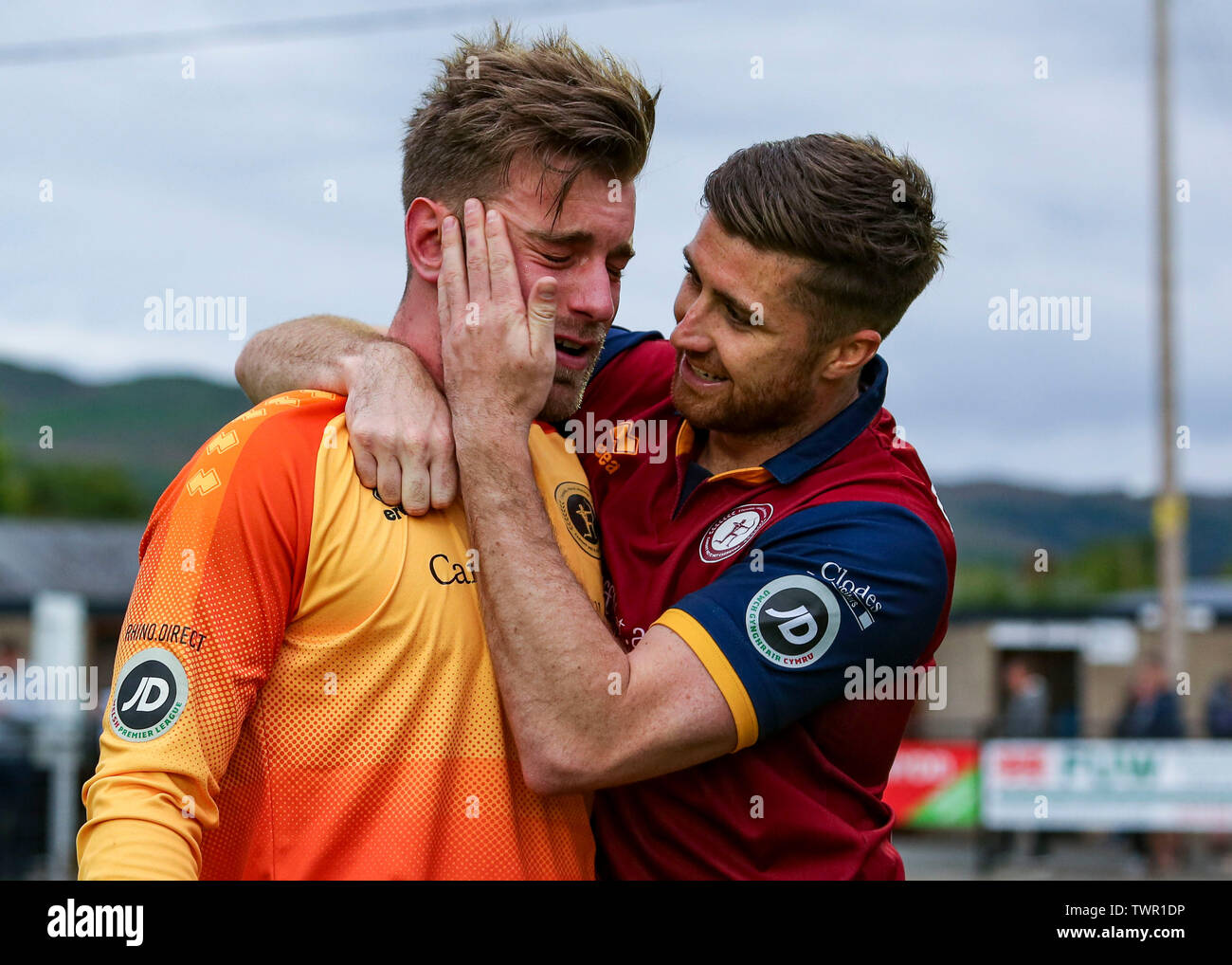 BALA, VEREINIGTES KÖNIGREICH. 19. Mai 2019. Eine emotionale wird Fuller von Cardiff Met FC, nachdem sie Bala Stadt auf Sanktionen in der Europa League Endspiel Beat. Stockfoto