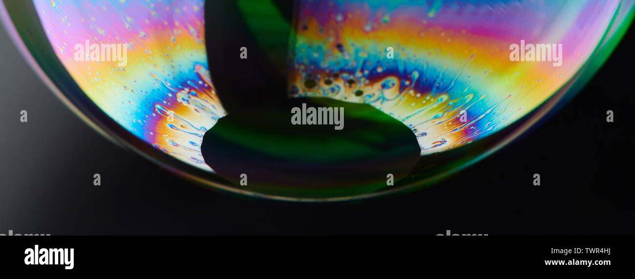 Glänzende Flüssigkeit bubble abstrakten Hintergrund Makro Nahaufnahme Stockfoto