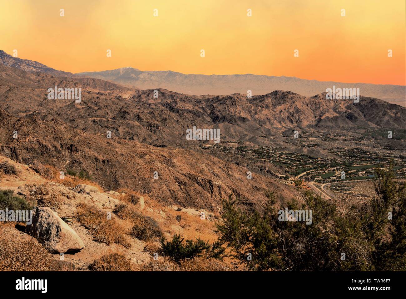 Coachella Valley Vista Point auf der California State 74 Stockfoto