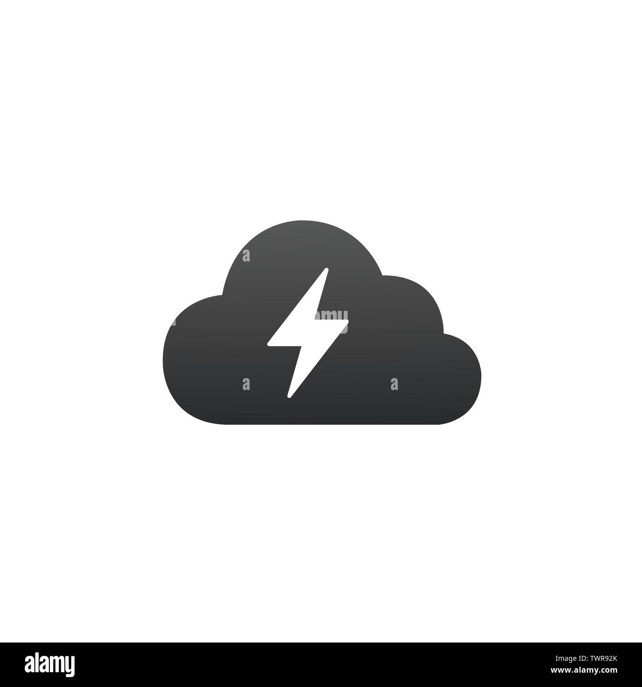 Cloud Blitz Ladesymbol angezeigt. Vector Illustration auf weißem Hintergrund Stock Vektor