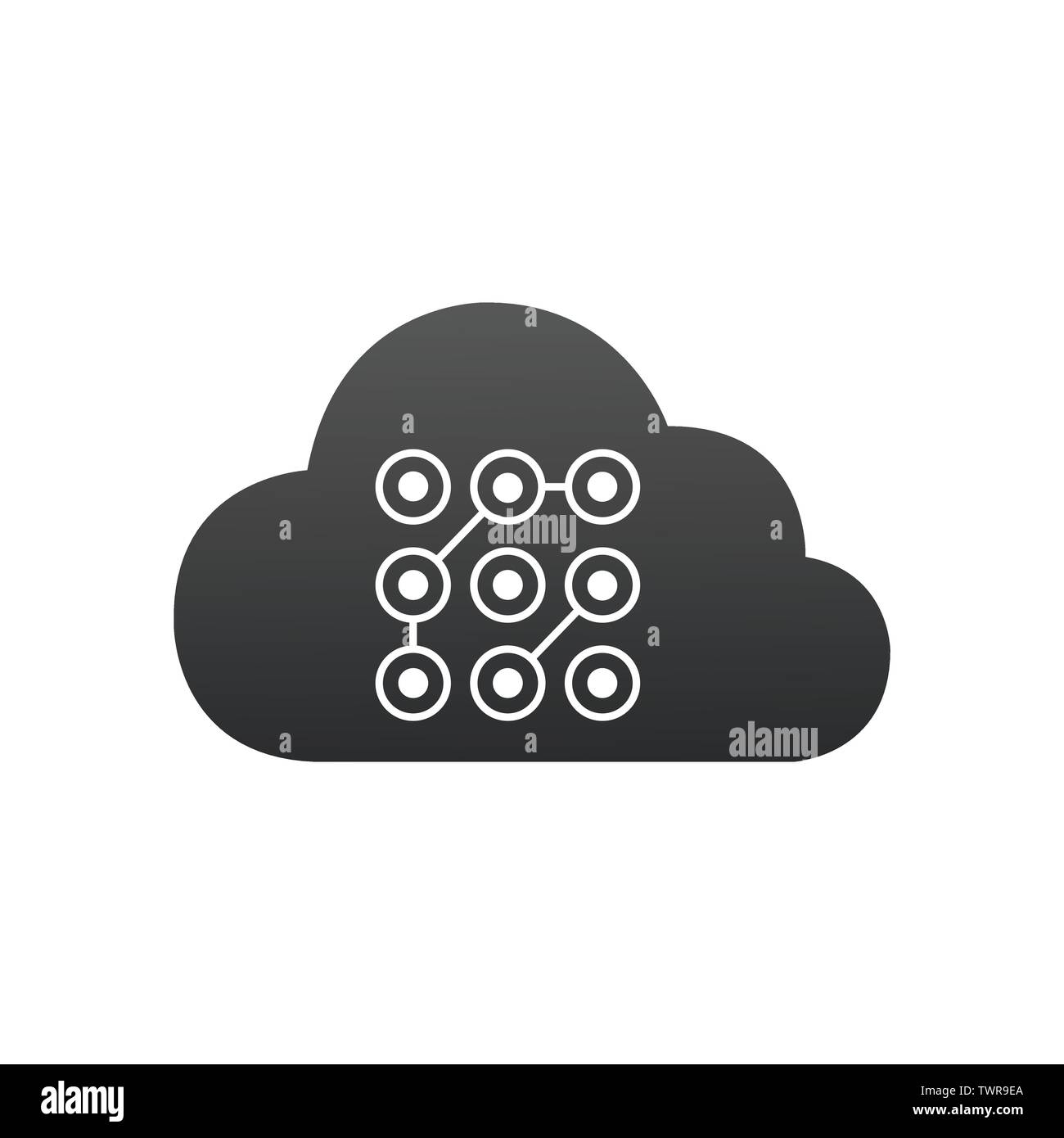 Cloud Lock Screen Pattern, Cyber Security Konzept. Vector Illustration auf weißem Hintergrund Stock Vektor