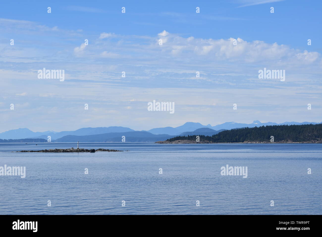 Blick von der Fähre in British Columbia Georgia Strait Stockfoto