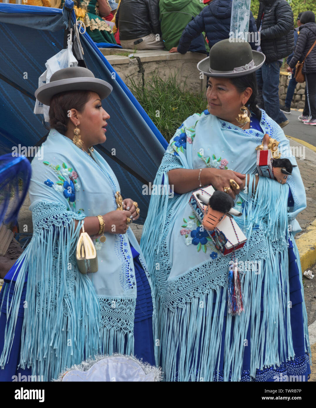 Cholitas im Gran Poder Festival, La Paz, Bolivien feiert Stockfoto