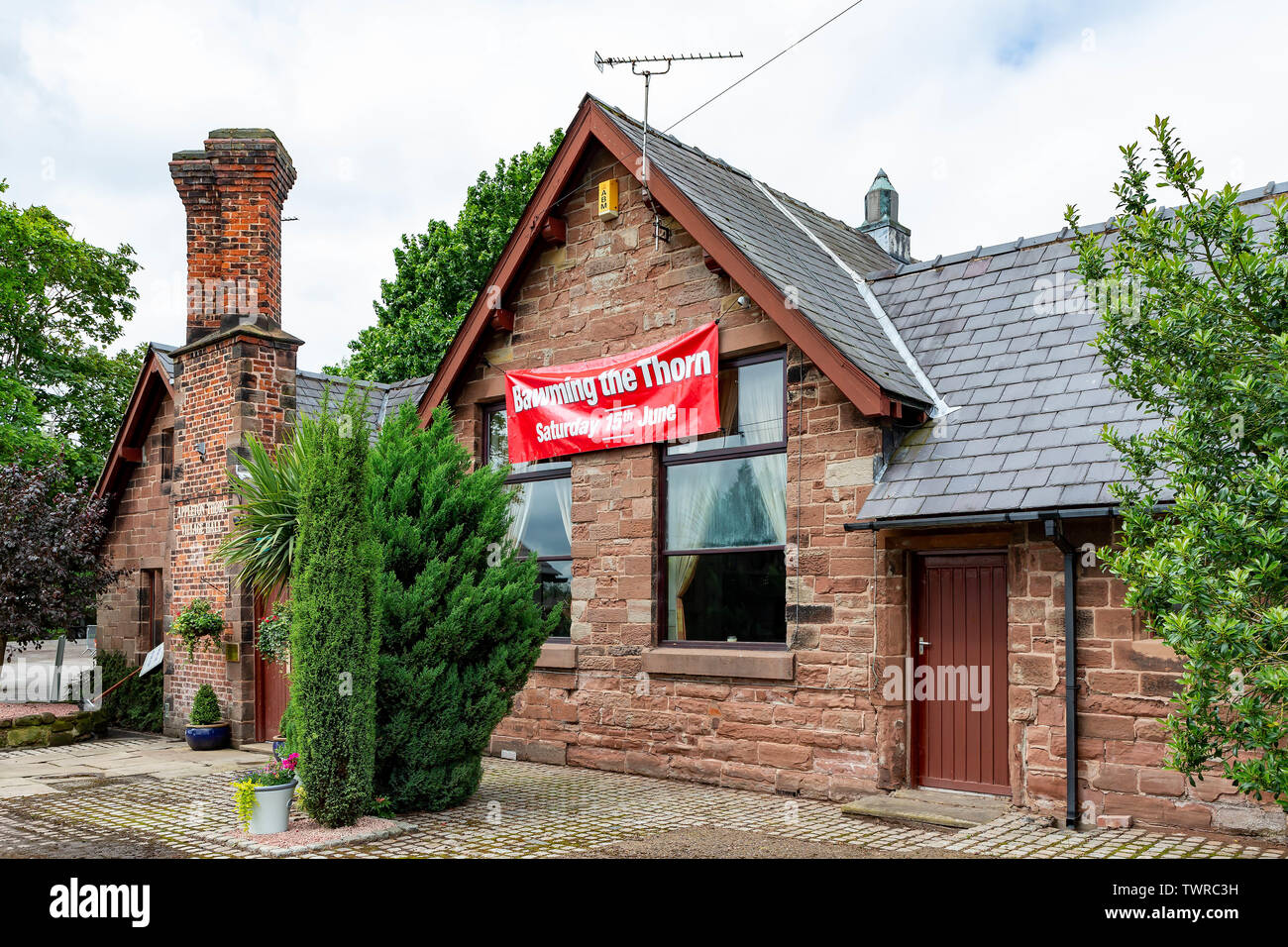 Appleton Thorn Village Hall Bar am Tag der Bawming der Thorn 2019 Stockfoto