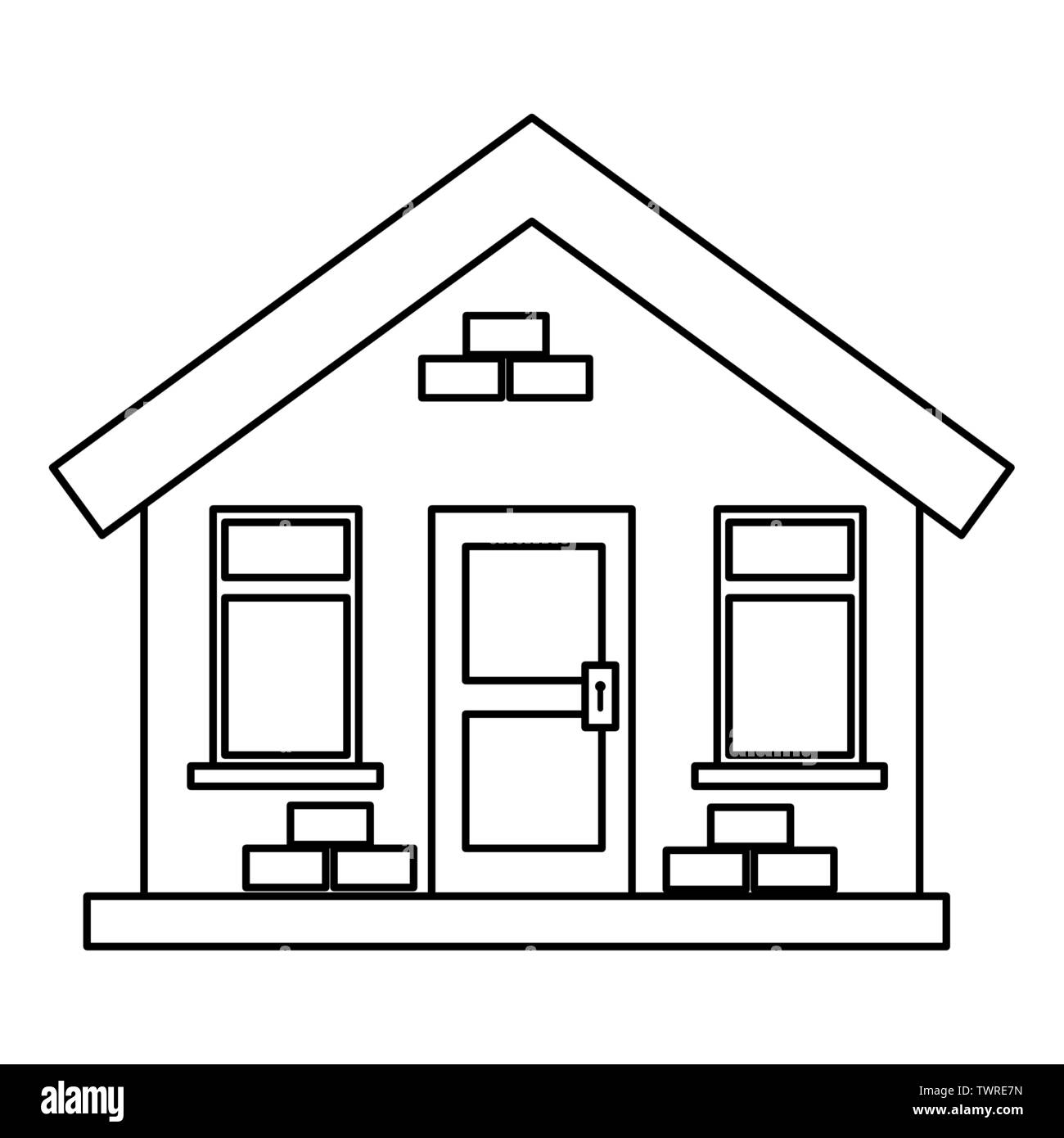 Haus Fassade isoliert Symbol Stock Vektor