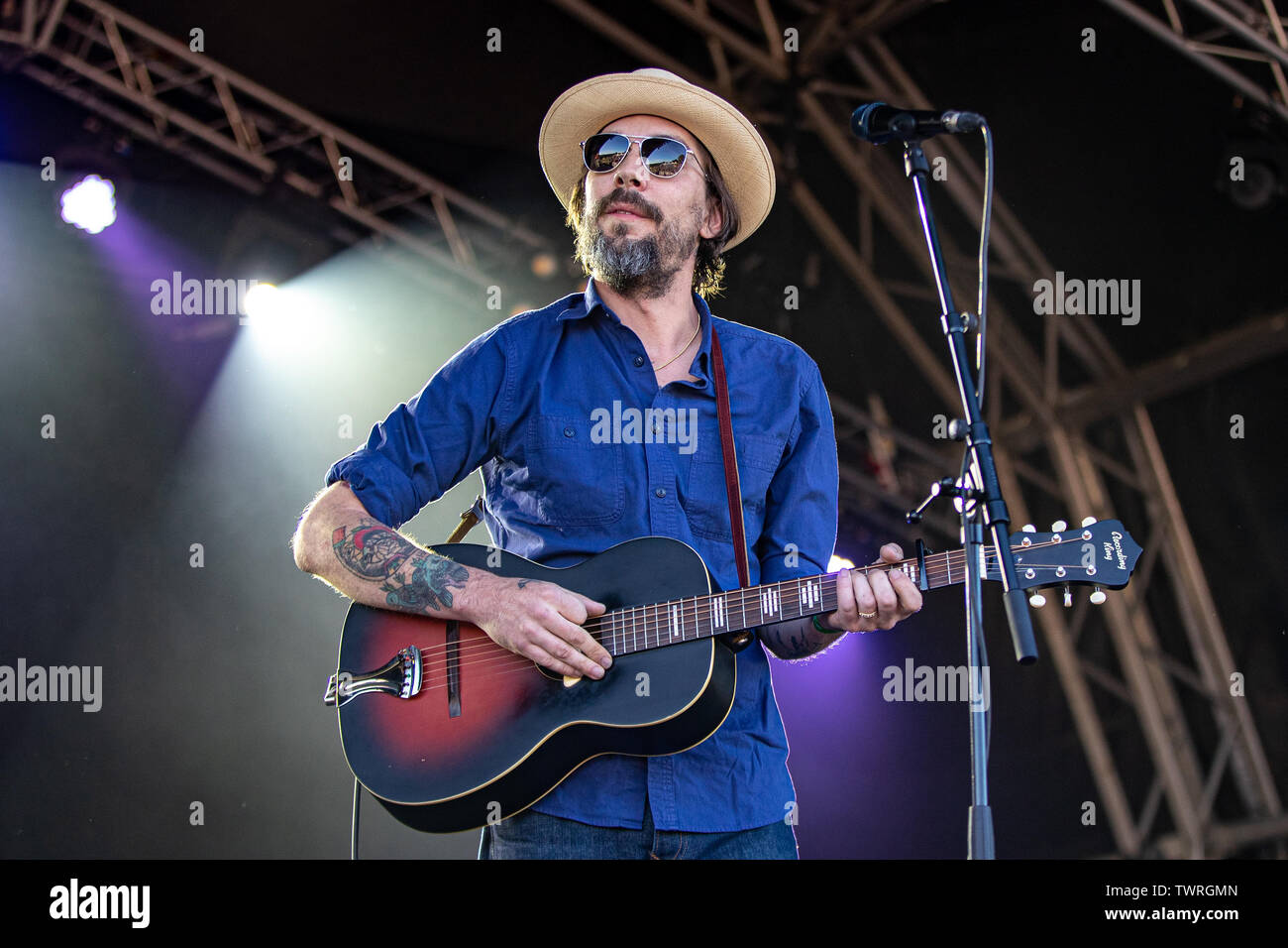 Tunbridge Wells, UK. Samstag, 22. Juni 2019. Justin Townes Earle durchführen an den Schwarzen Rehe Festival, eridge Park, © Jason Richardson/Alamy leben Nachrichten Stockfoto