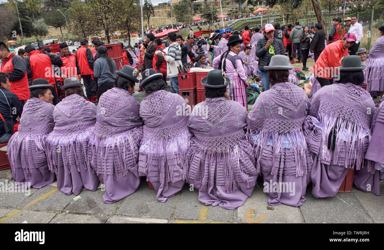 Cholitas im Gran Poder Festival, La Paz, Bolivien feiert Stockfoto