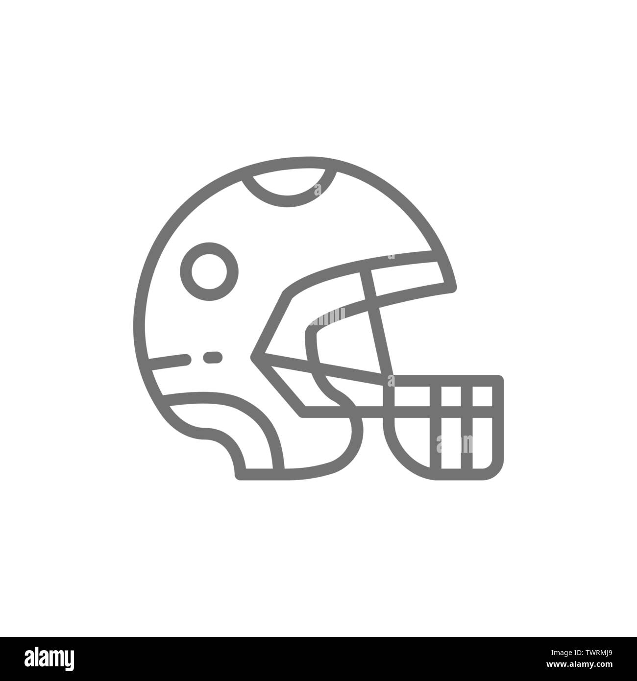 Schützende sport Helm, Spiel equipment Symbol Leitung. Stock Vektor