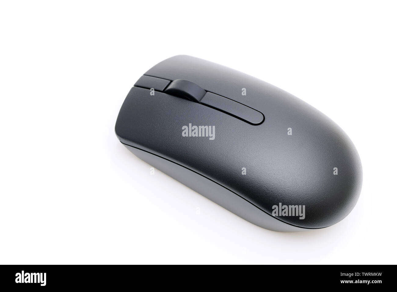 Drahtlose Computer-Maus isoliert auf weißem Hintergrund Stockfoto
