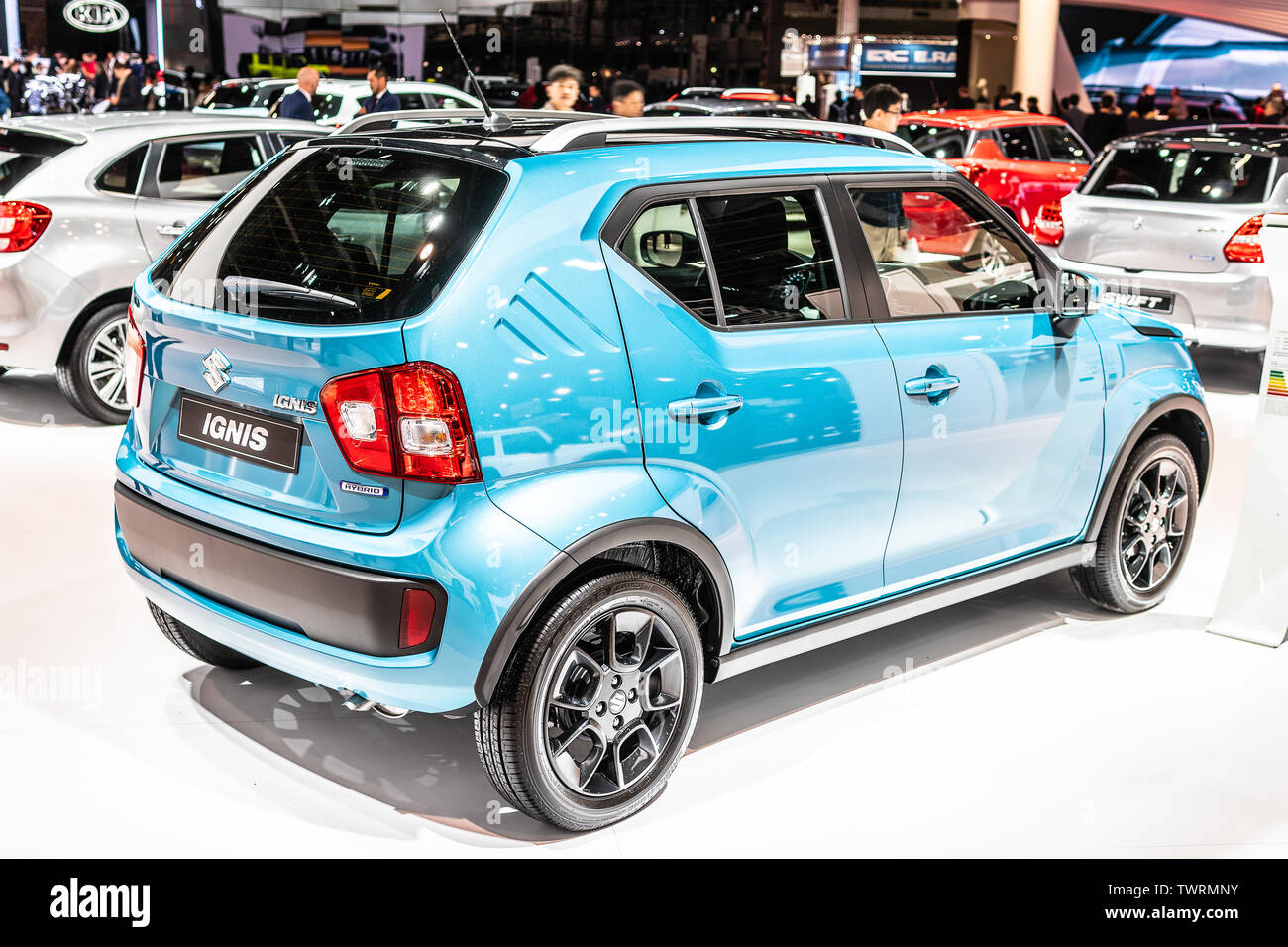 Paris, Frankreich, Oktober 02, 2018: Suzuki Ignis 2. gen FF 21 S bei Mondial Paris Motor Show, Kleinwagen des japanischen Herstellers Suzuki Stockfoto