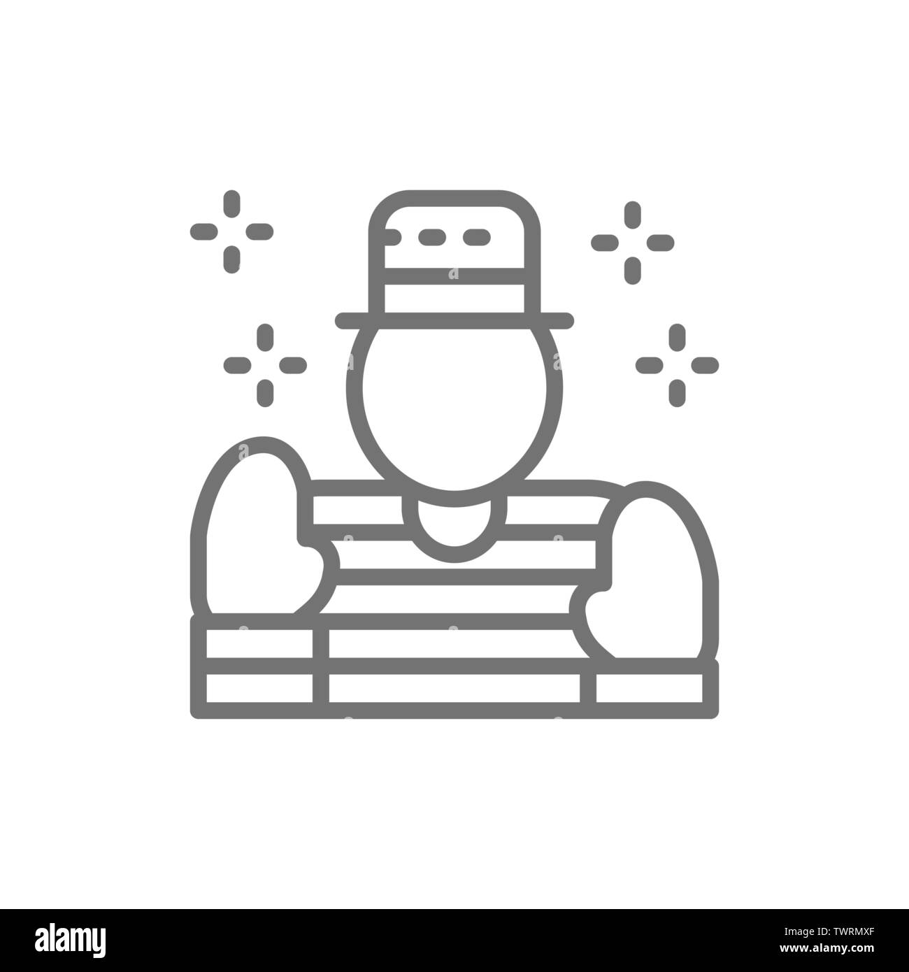 Pantomime, Clown, Schauspieler Symbol Leitung. Stock Vektor