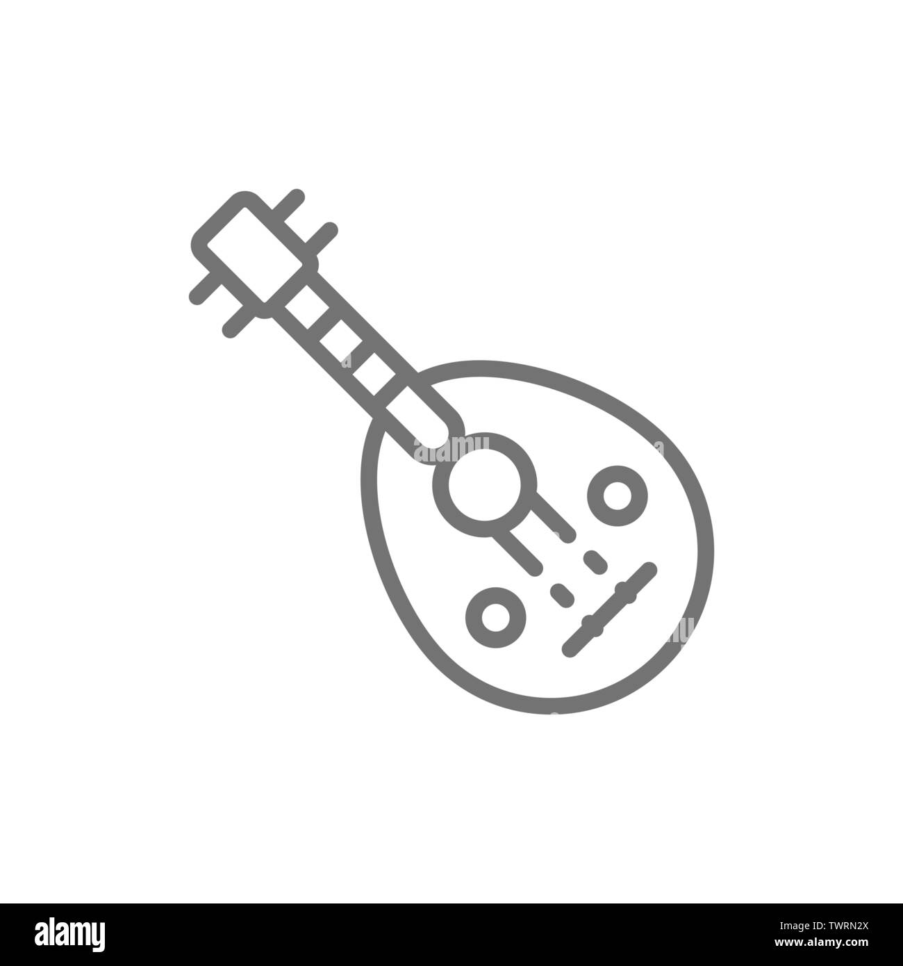 Oud, der Arabischen traditionelle Musik Instrument Symbol Leitung. Stock Vektor