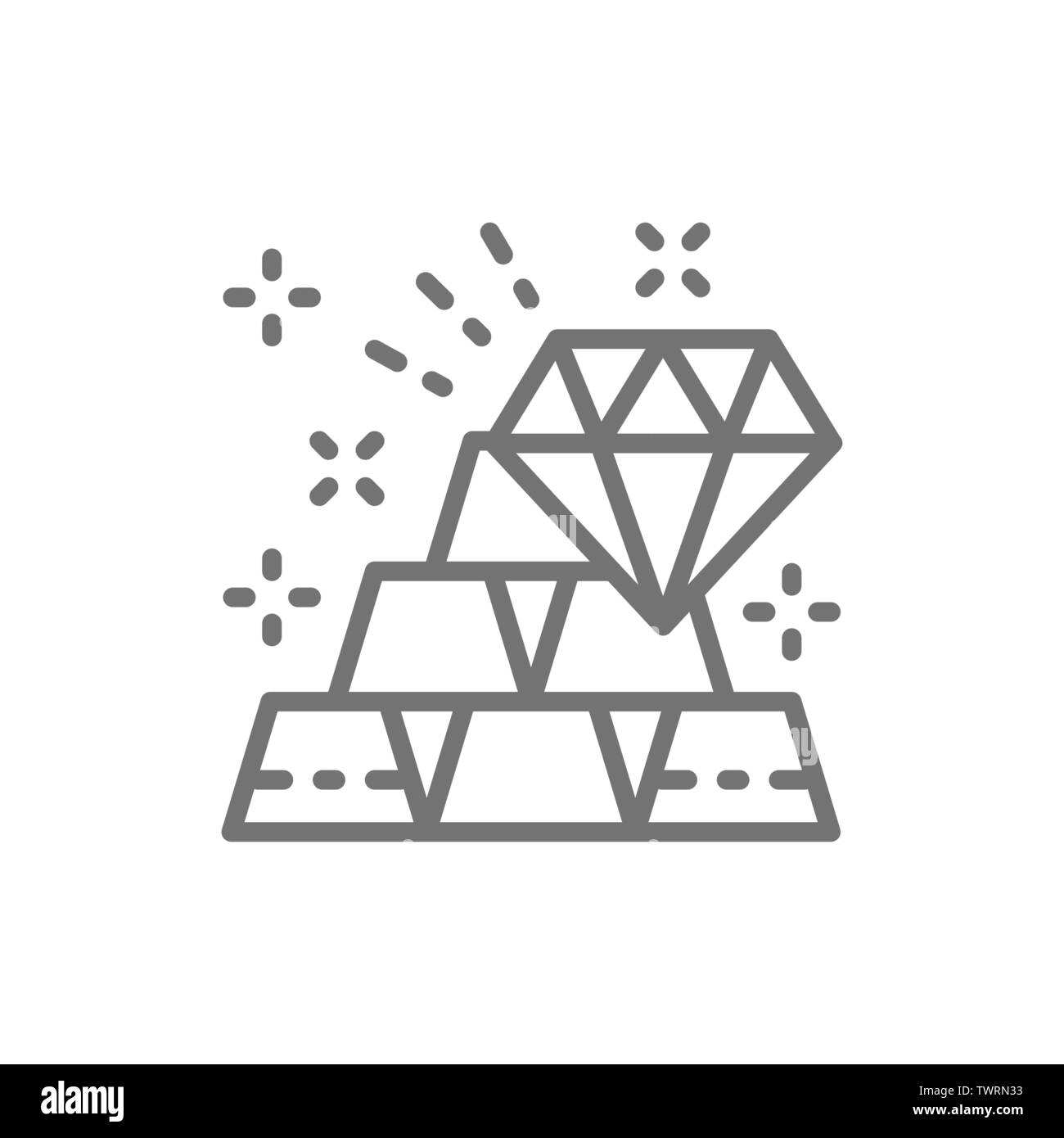 Gold Bars und Diamant, Reichtum Symbol Leitung. Stock Vektor