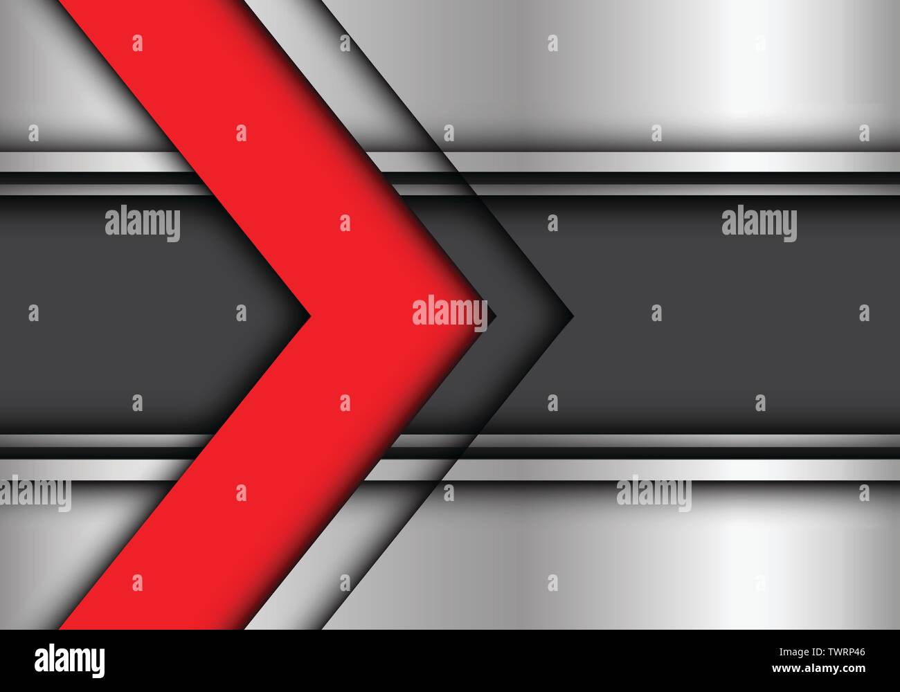 Abstrakte roter Pfeil in der grauen Linie Metall Design moderne futuristischen Hintergrund Vector Illustration. Stock Vektor