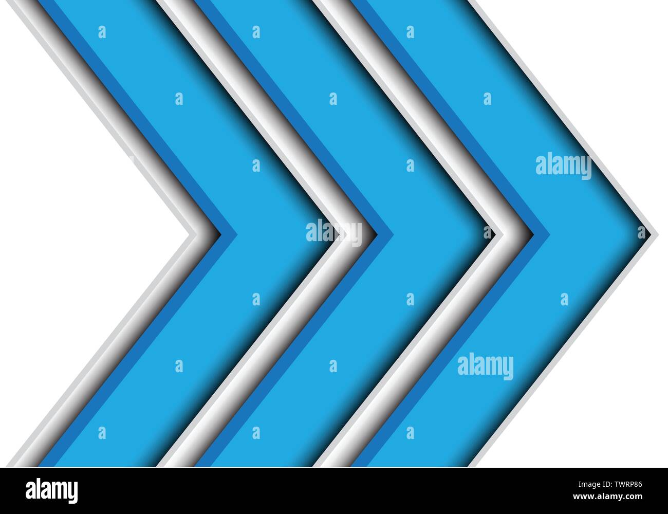 Abstrakt Blau Speed Triple Pfeil auf weißem Design moderne futuristischen Hintergrund Vector Illustration. Stock Vektor