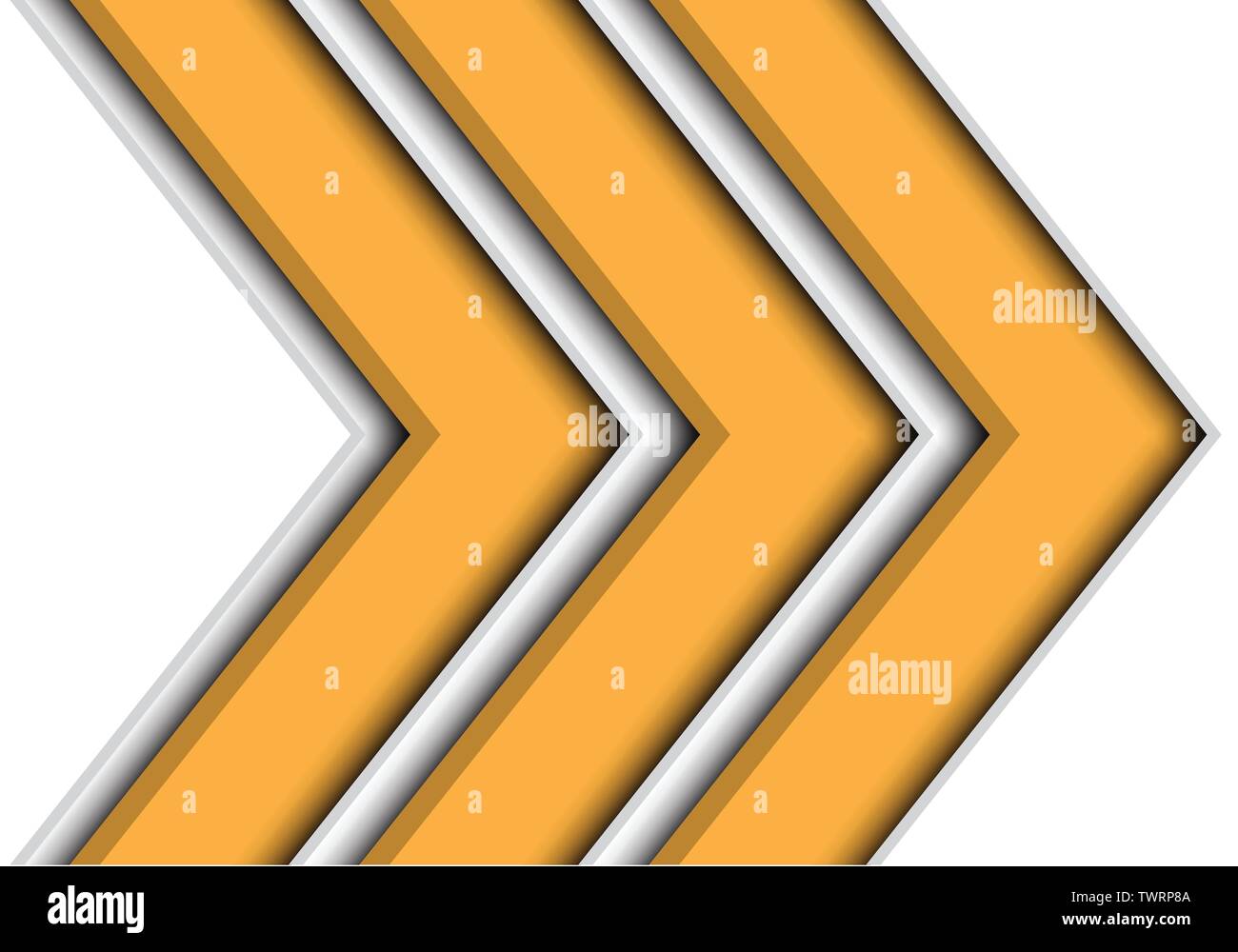 Abstrakte gelb triple Pfeil Geschwindigkeit auf weißem Design moderne futuristischen Hintergrund Vector Illustration. Stock Vektor