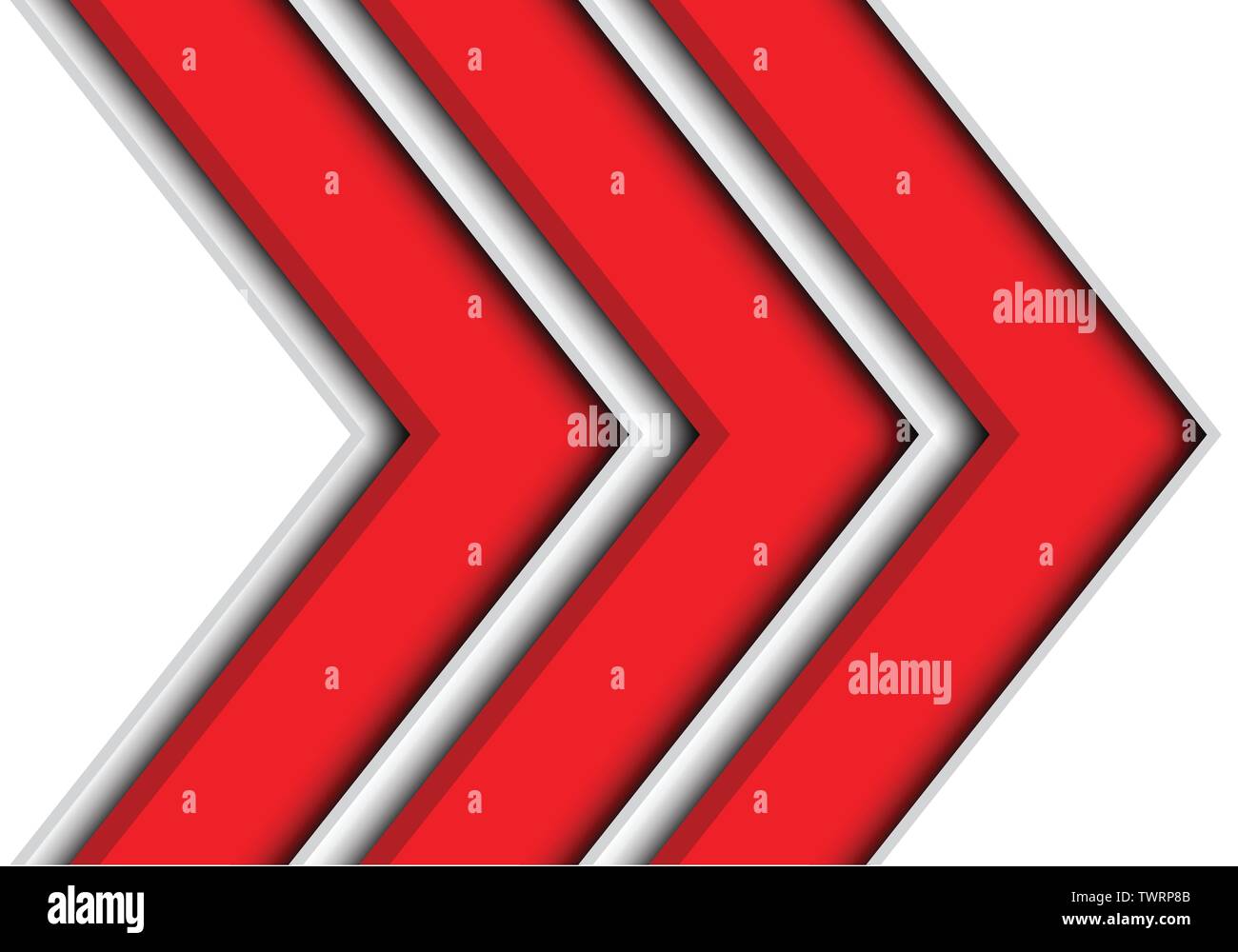 Abstrakt rot Speed Triple Pfeil auf weißem Design moderne futuristischen Hintergrund Vector Illustration. Stock Vektor