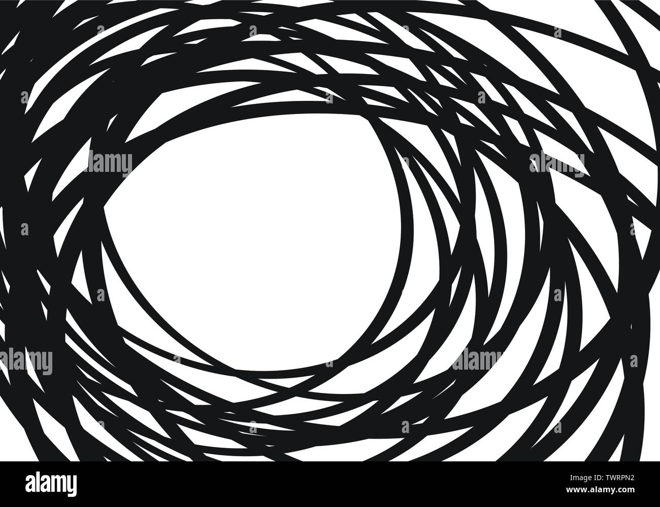 Abstrakte schwarze Linie auf weißem Hintergrund Vektor-illustration weben. Stock Vektor