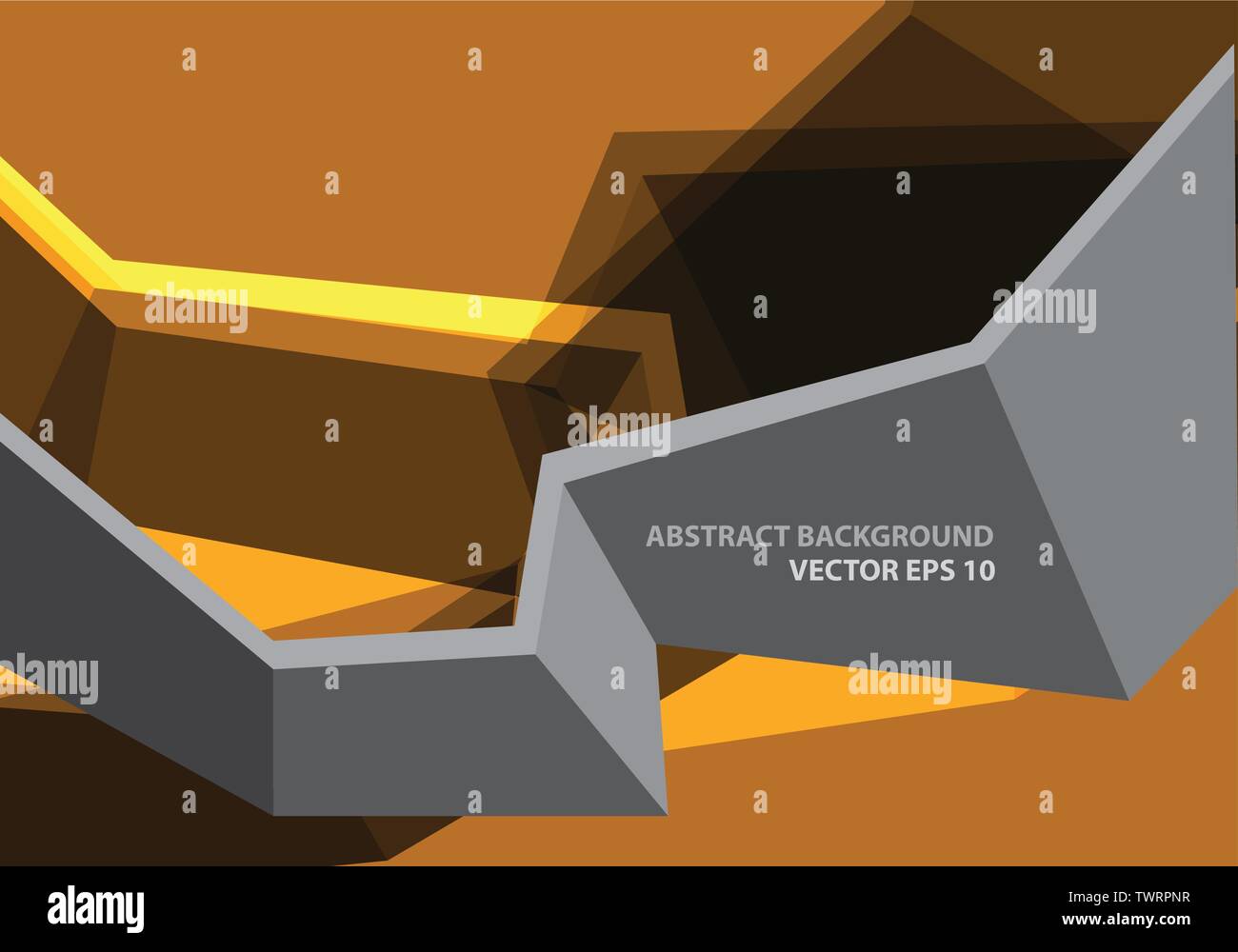 Abstrakte grauen banner Polygon3D auf gelben Ton Design moderne futuristischen Hintergrund Vector Illustration. Stock Vektor