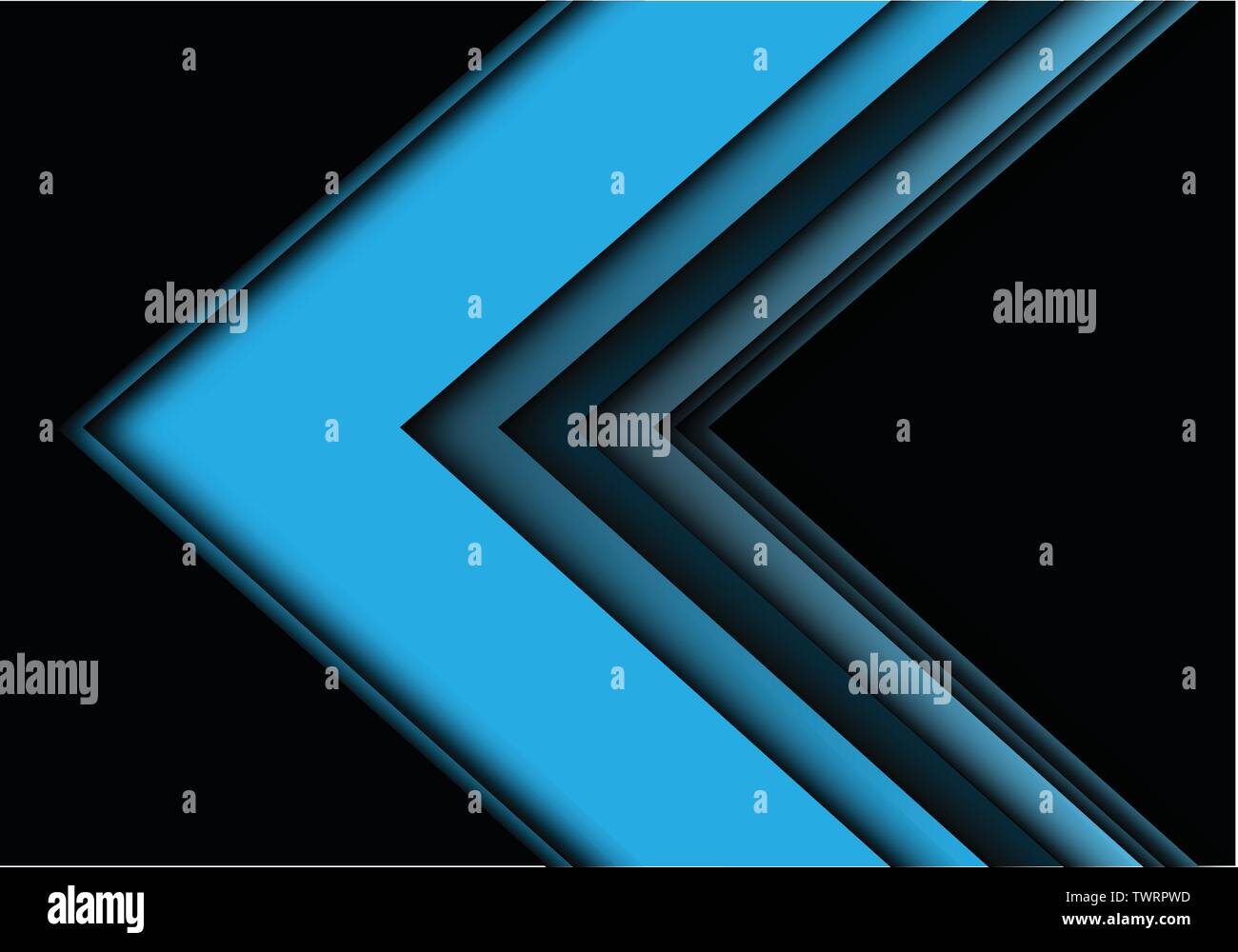 Abstrakt Blau Pfeil auf schwarzem Design moderne futuristischen Hintergrund Vector Illustration. Stock Vektor