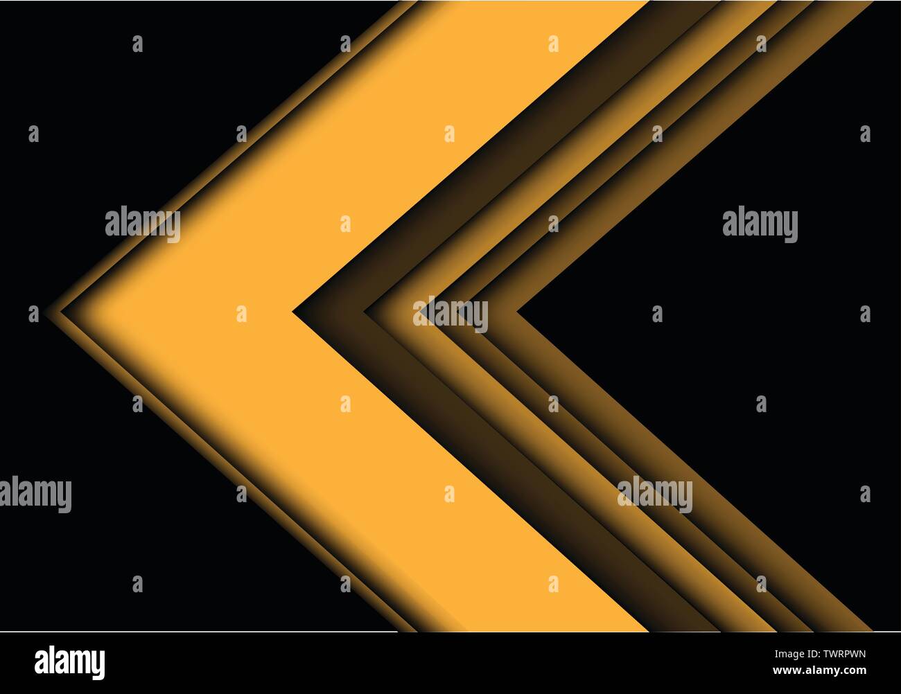 Abstrakte gelber Pfeil auf schwarzem Design moderne futuristischen Hintergrund Vector Illustration. Stock Vektor