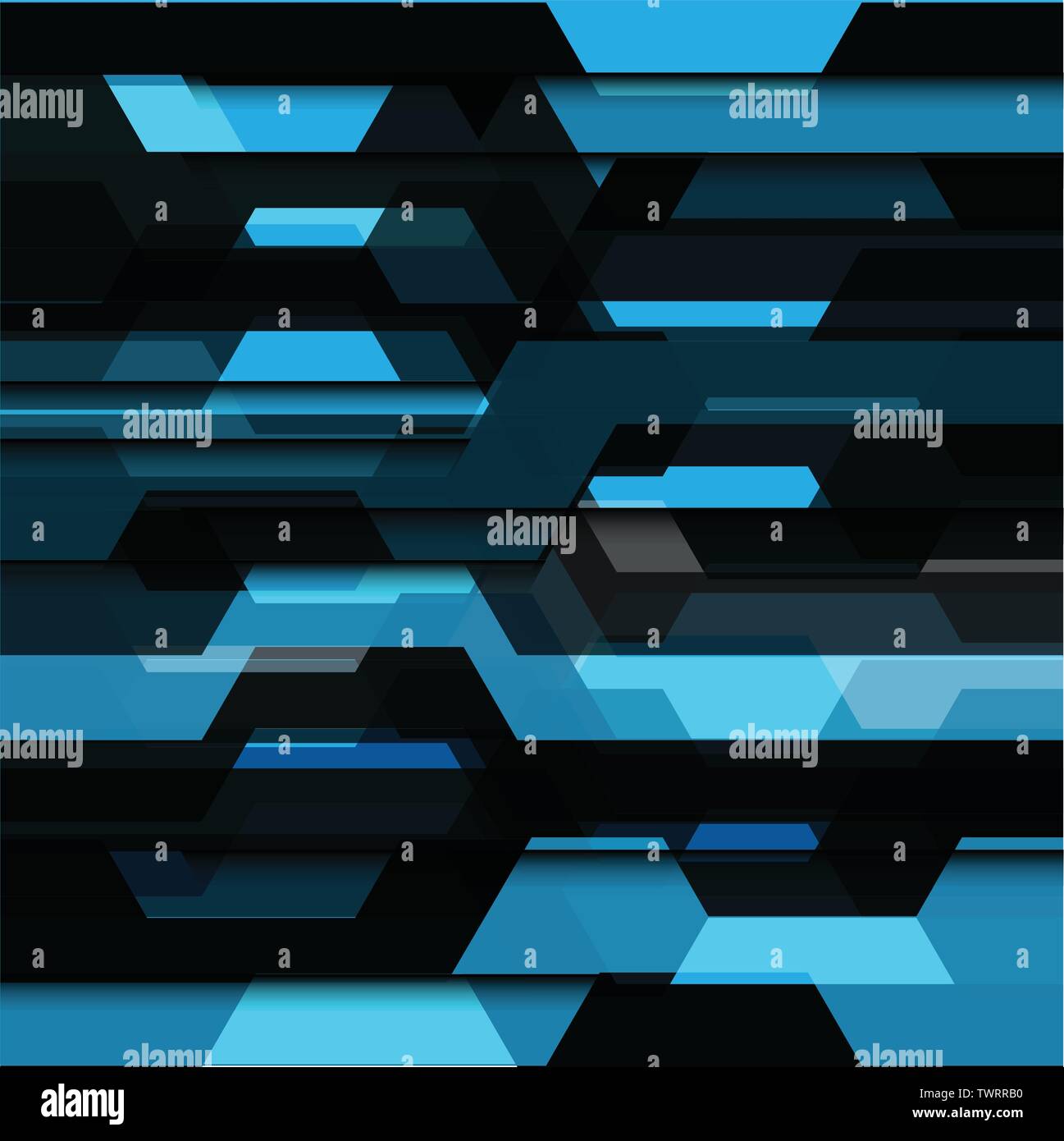 Abstrakt Blau Schwarz polygon Technologie futuristischen Hintergrund Vector Illustration. Stock Vektor