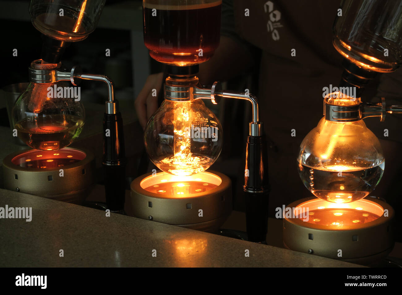 Vakuum Topf siphon Teezubehör, Bangkok, Thailand Stockfoto