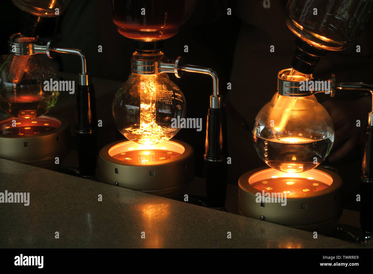 Vakuum Topf siphon Teezubehör, Bangkok, Thailand Stockfoto