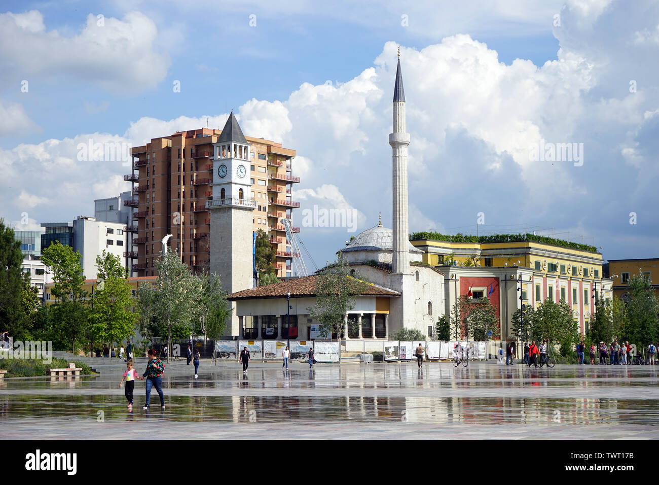 TIRANA, Albanien - ca. Mai 2019 Skanderberg Square Stockfoto