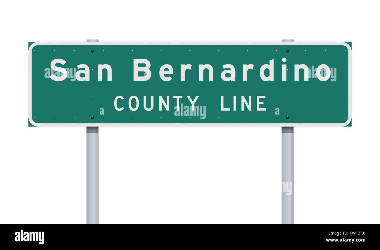 Vector Illustration des San Bernardino County Line Road Sign Stock Vektor