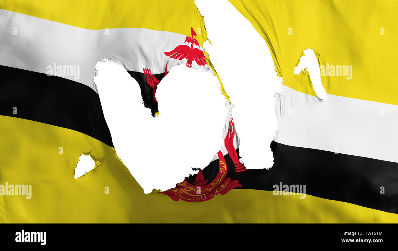Ragged Brunei Flagge Stockfoto