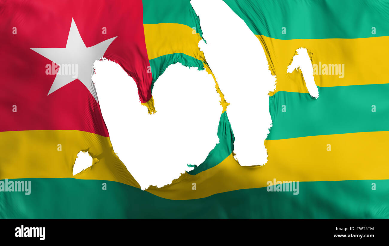 Ragged Togo Flagge Stockfoto