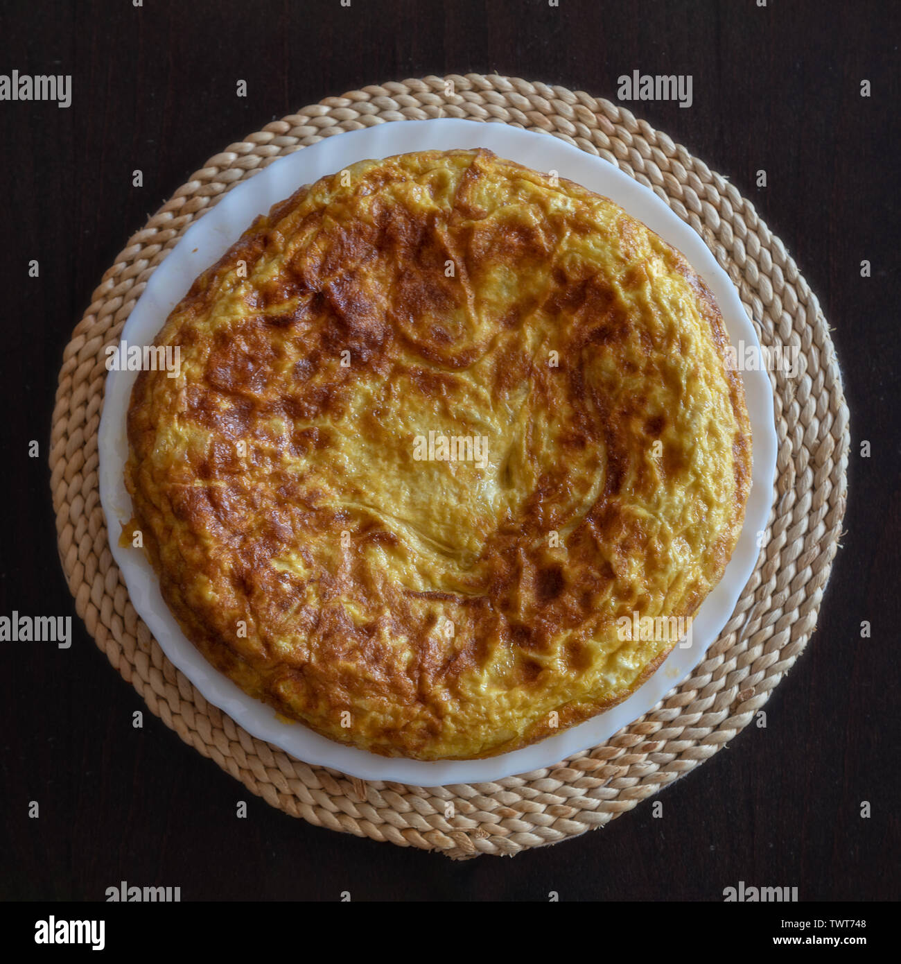 Spanisches Omelette, Tortilla de patata, zu Hause gemacht Stockfoto
