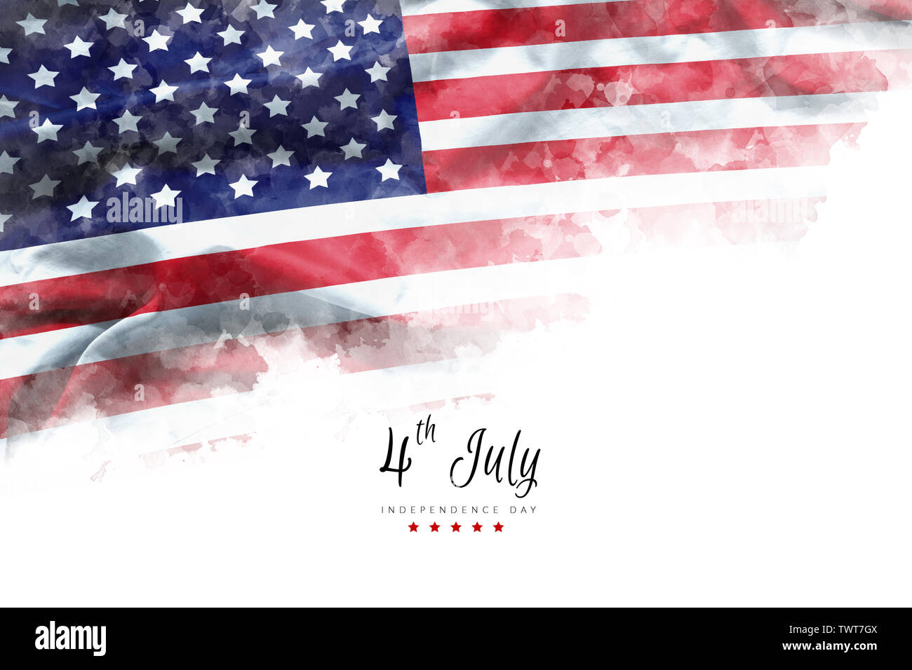 Happy Independence Day Grußkarte amerikanische Flagge grunge Hintergrund Stockfoto
