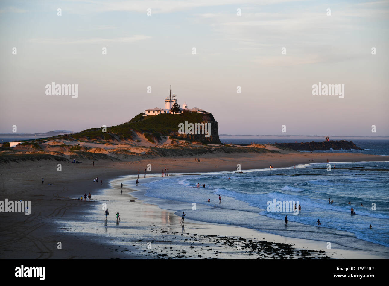 Nobbys Beach Newcastle Australien an einem Sommernachmittag Stockfoto
