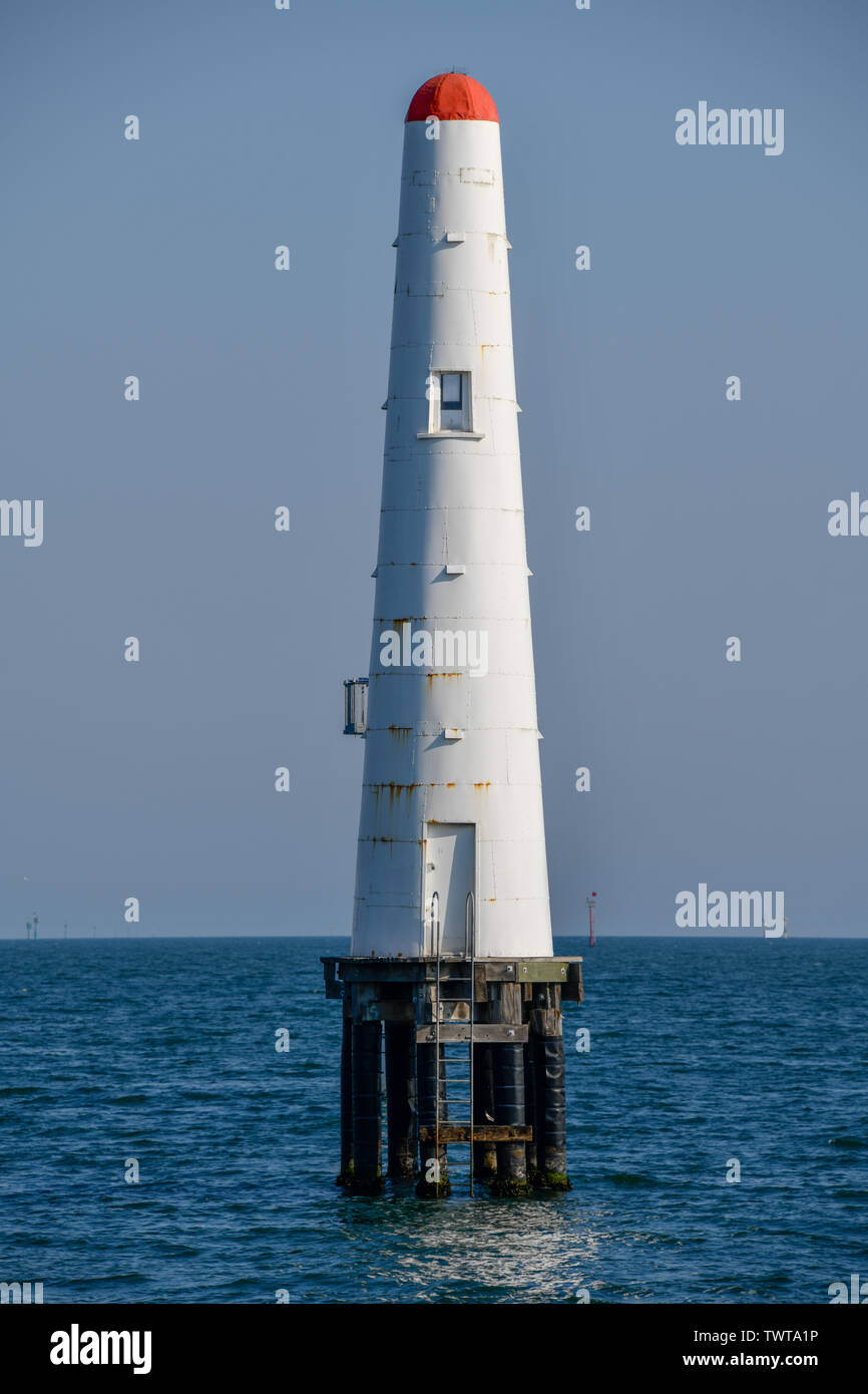 Weiß Versand Leuchtturm Port Phillip Bay Melbourne Victoria Australien Stockfoto