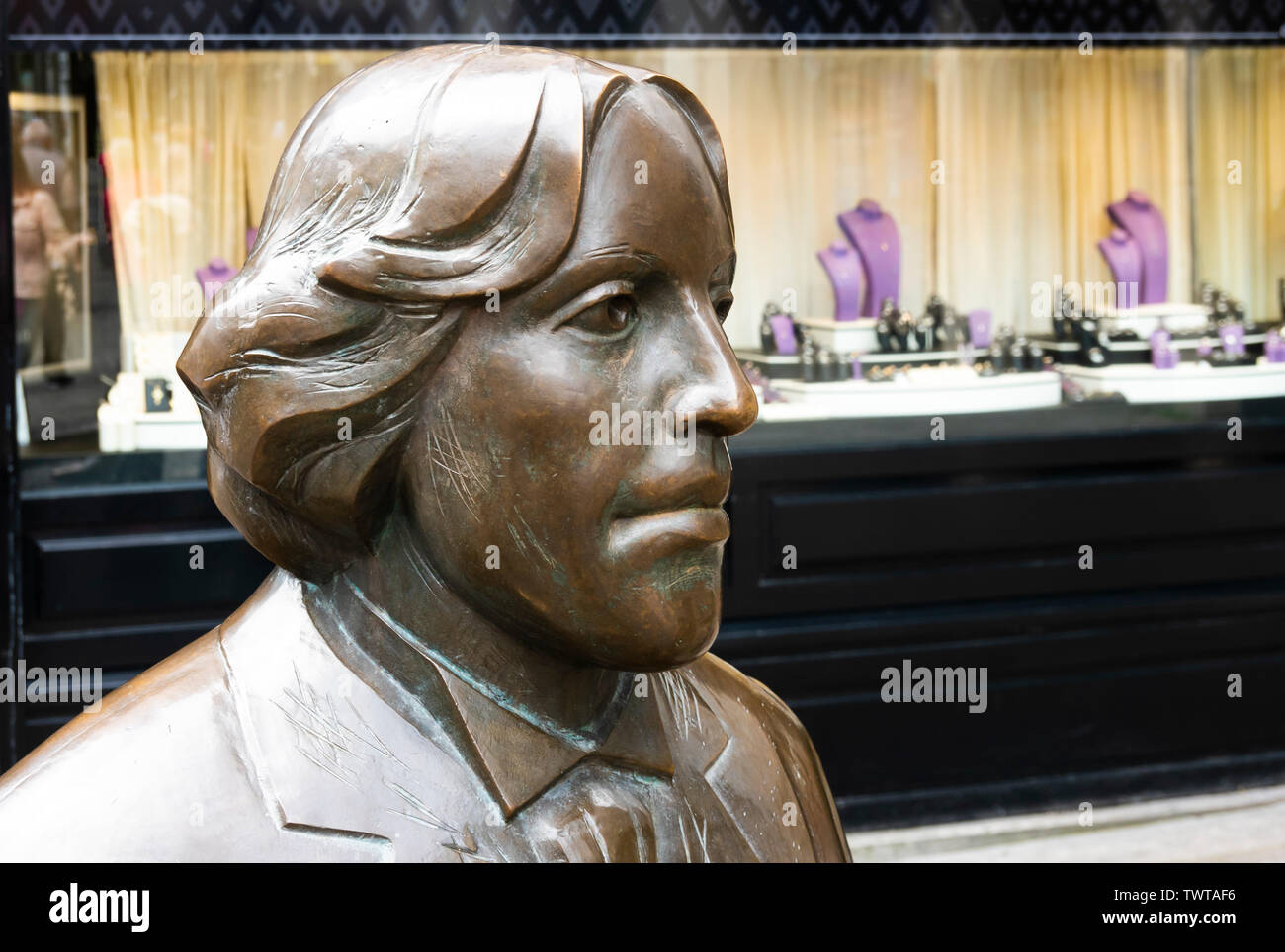 In der Nähe von Oscar Wilde Statue in der Stadt Galway Stockfoto