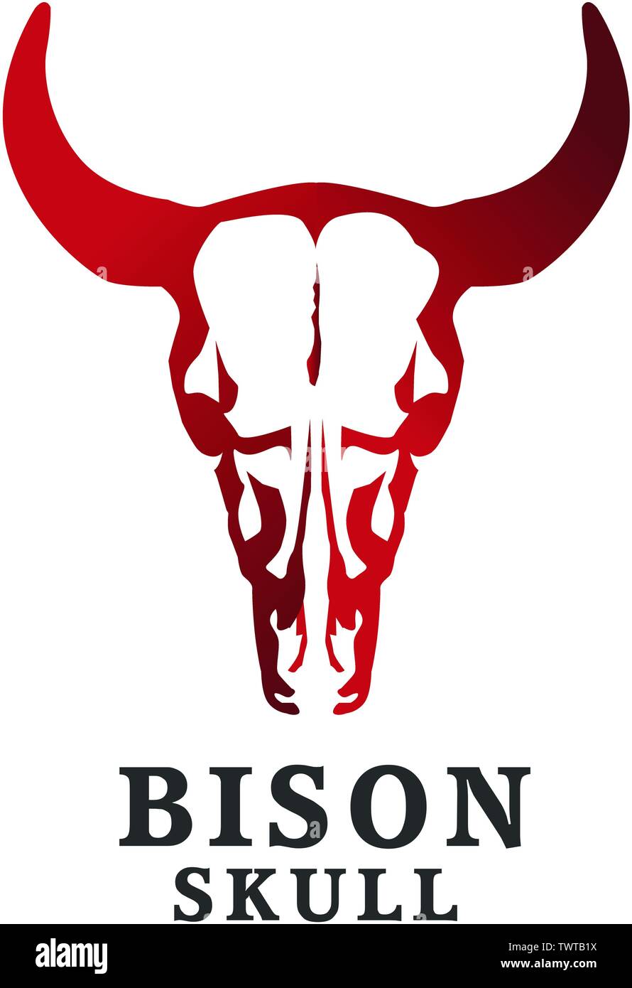 Kreative bisonschädel Logo. Buffalo Schädel Vector Illustration Stock Vektor