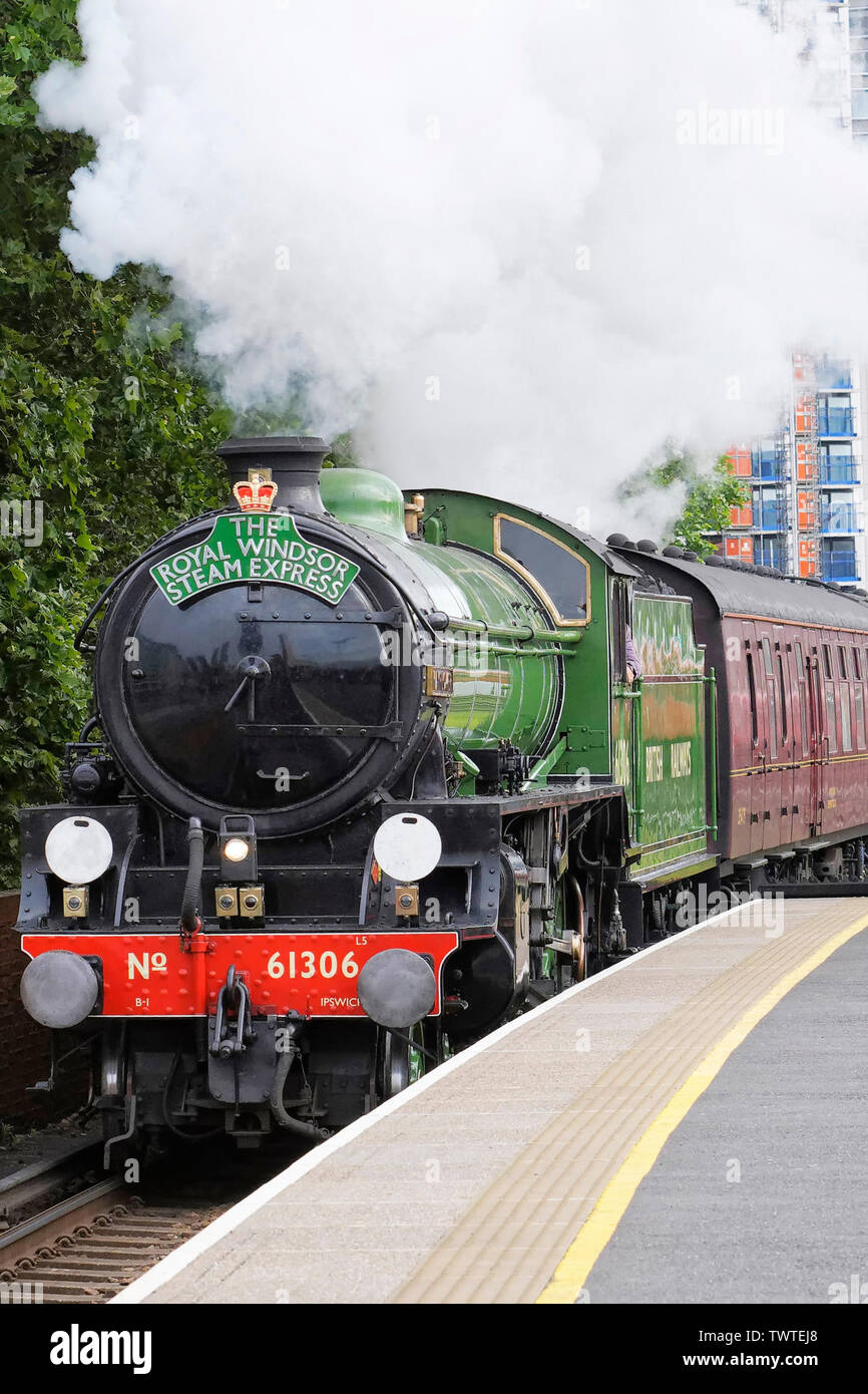 61306 Mayflower auf der Eröffnungs-lauf des Royal Windsor Dampf Express am 4. Juni 2019. Stockfoto