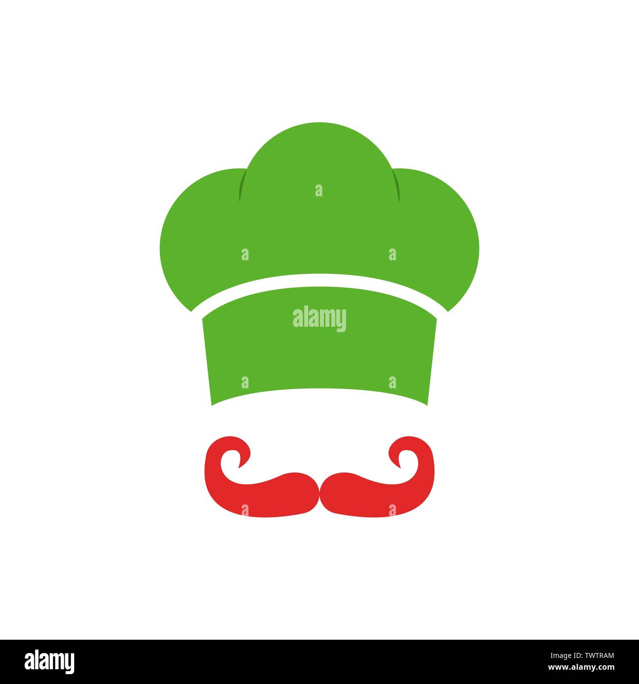 Cook Vektor glyph Icon, Chef hat und Schnurrbart Vector Illustration Stock Vektor