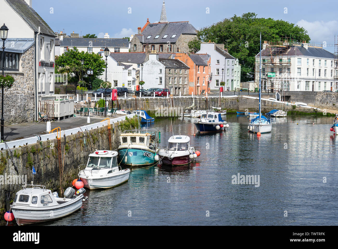 Castletown, Insel Man, 16. Juni 2019. Castletown Hafen Stockfoto