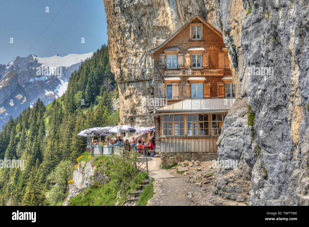 Aescher, Ebenalp, Wasserauen, Appenzell Innerrhoden, Schweiz, Europa Stockfoto