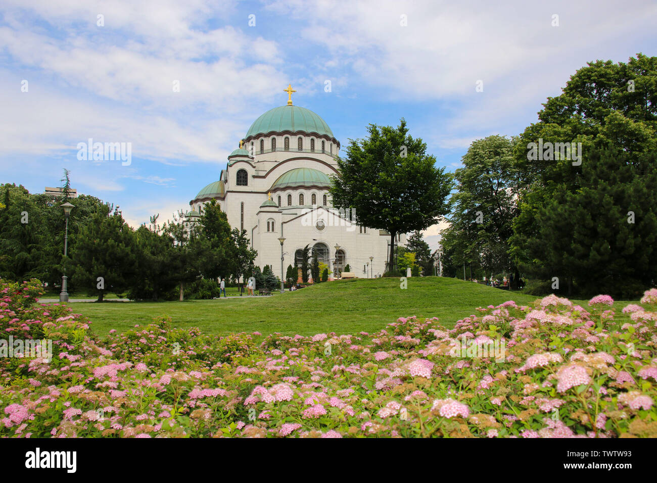 Die Kathedrale des Heiligen Sava in Belgrad, Serbien. Die größte Orthodoxe Gotteshaus auf dem Balkan und eine der größten orthodoxen Kirchen Stockfoto