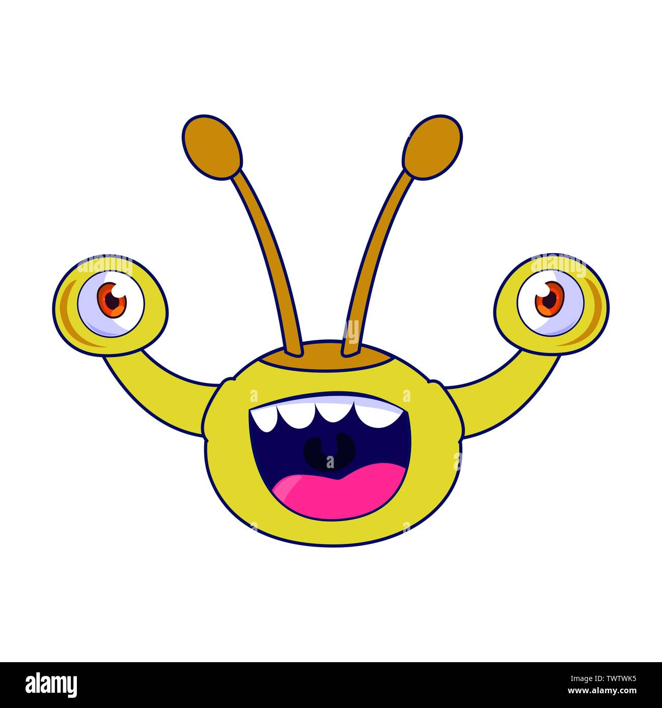 Lustige Monster mit Ausbauchende Augen Comic-figur Vector Illustration Design Stock Vektor