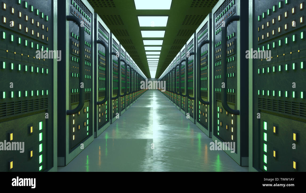 3D-Rendering. Renderfarm Konzept Stockfoto