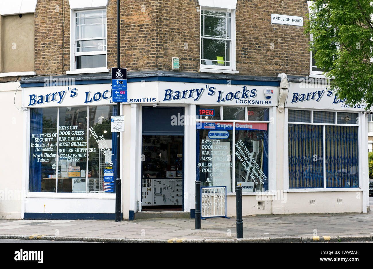 Barry's Schlösser Schlüsseldienst, Shop in theLondon Stadtteil Hackney, England Großbritannien UK Stockfoto