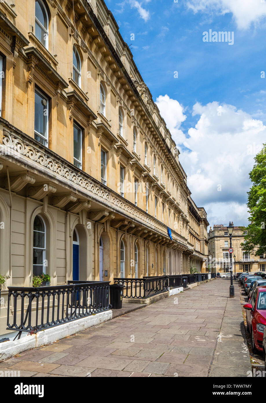 Elegante Terrasse entlang Victoria Square im Dorf Clifton Bristol UK Stockfoto